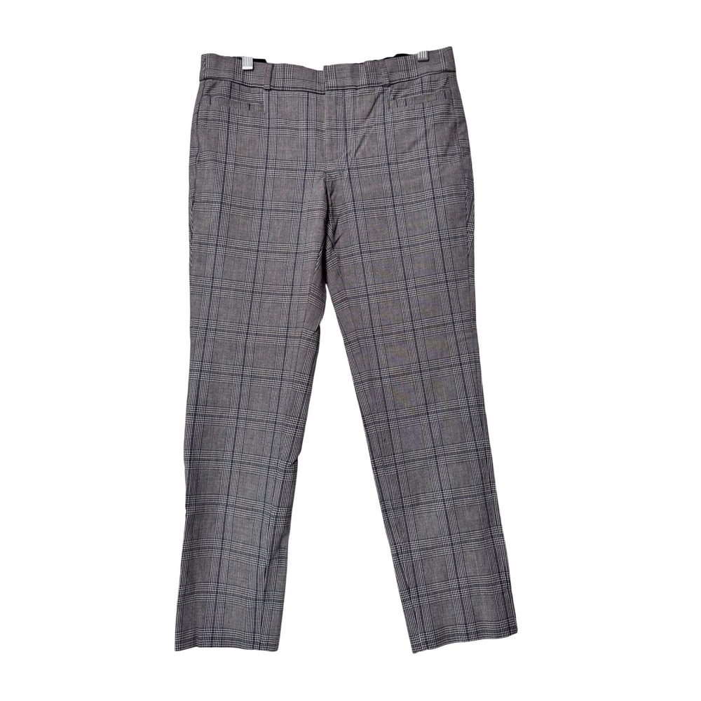 Banana Republic Sloan Plaid‎ Straight Leg Pants Women Size 4 Gray Black Pink